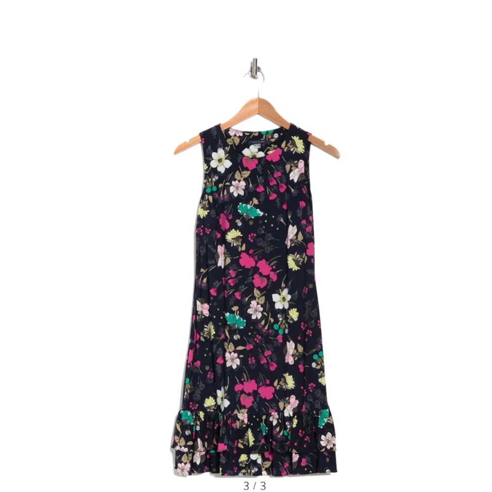 Floral-Print Ruffled-Hem Shift Dress